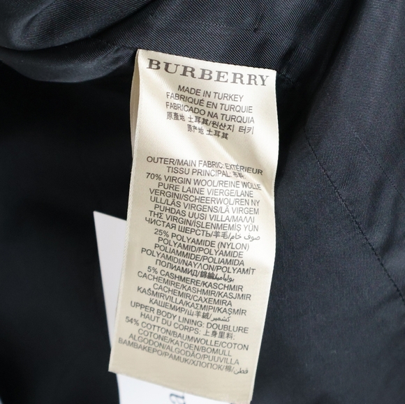 Burberry Brit Black Wool Belted Trench Coat - Picture 14 of 16